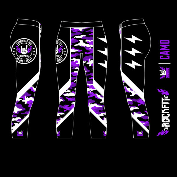 Purple Army Camo Leggings - Image 2
