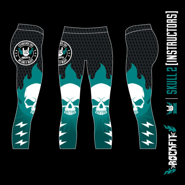 Skull 2 "Teal" Leggings - Image 2